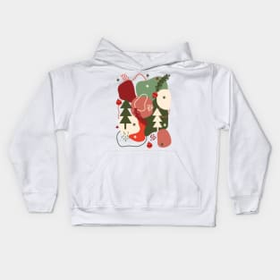 Retro Christmas Tree Abstract Aesthetic Pattern Kids Hoodie